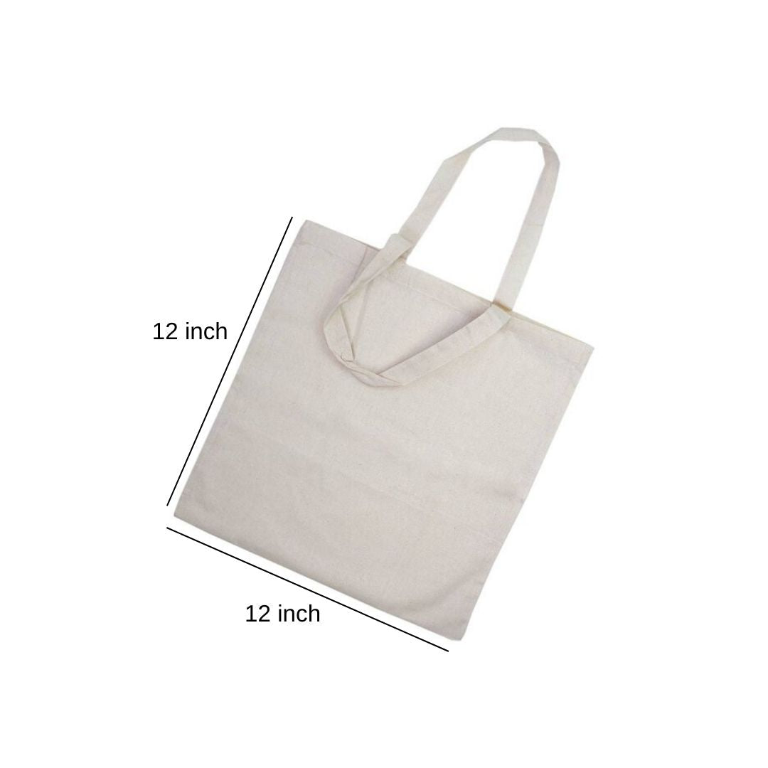 Off White Cotton Bag without Gusset Rope Handle 150GSM WCC 5KG - 12W x 12H Inch
