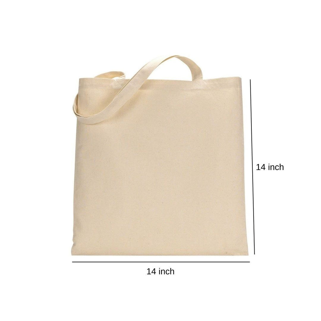 Canvas Bag without Gusset Rope Handle | 250GSM WCC 8KG| 14W x 14H Inch  | Off White