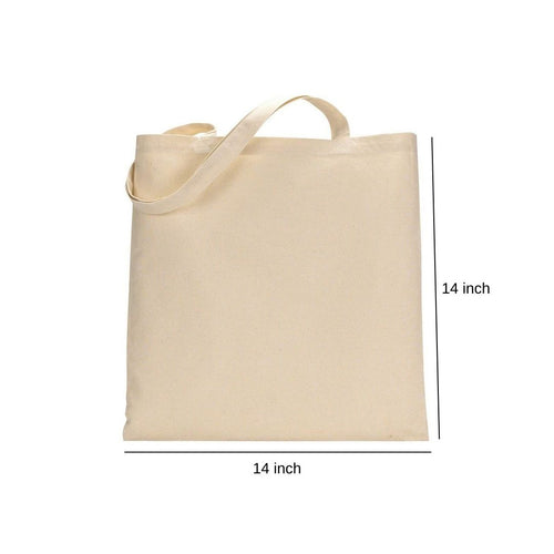 Canvas Bag without Gusset Rope Handle | 250GSM WCC 8KG| 14W x 14H Inch  | Off White