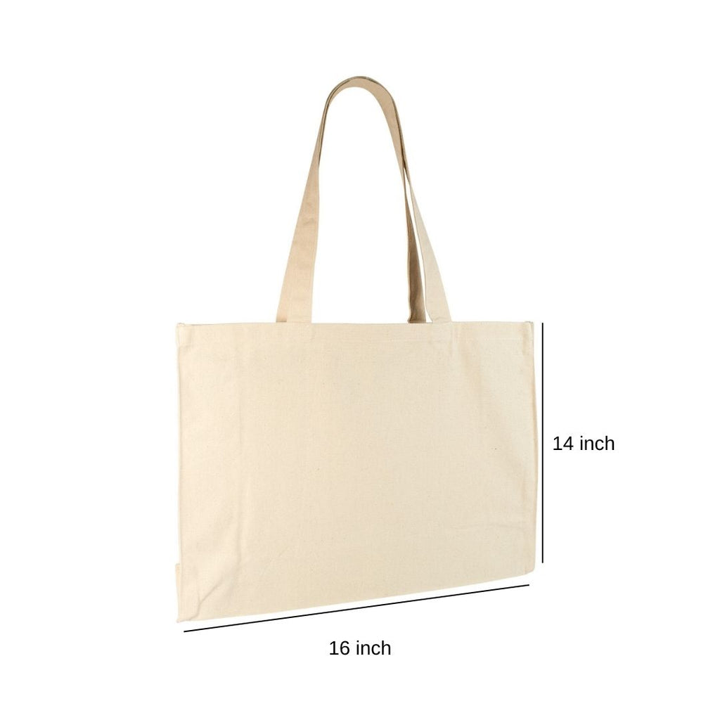 Canvas Bag without Gusset Rope Handle | 250GSM WCC 8KG| 16W x 14H Inch  | Off White
