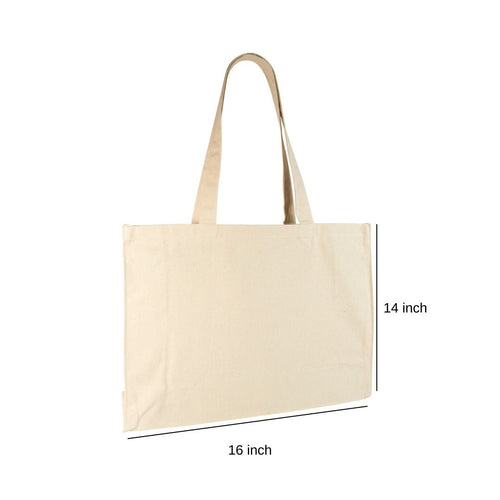 Canvas Bag without Gusset Rope Handle | 250GSM WCC 8KG| 16W x 14H Inch  | Off White