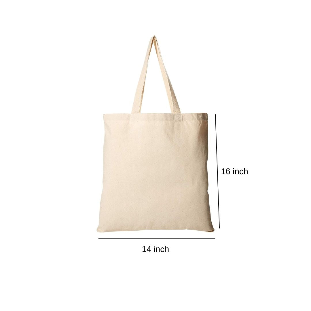 Canvas Bag without Gusset Rope Handle | 250GSM WCC 8KG| 14W x 16H Inch  | Off White