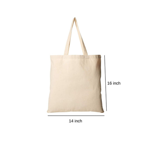 Canvas Bag without Gusset Rope Handle | 250GSM WCC 8KG| 14W x 16H Inch  | Off White