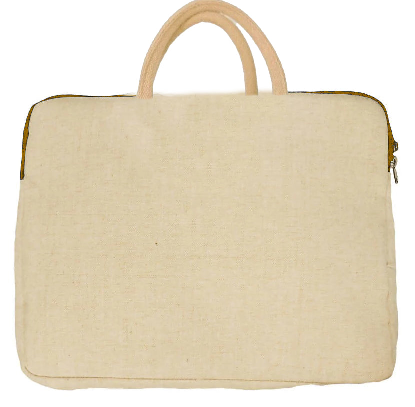 Canvas Office Bag | Single Compartment Cotton Lamination Zip Closure | 250GSM WCC 8KG|15L x 16H x 1.5G | Cream