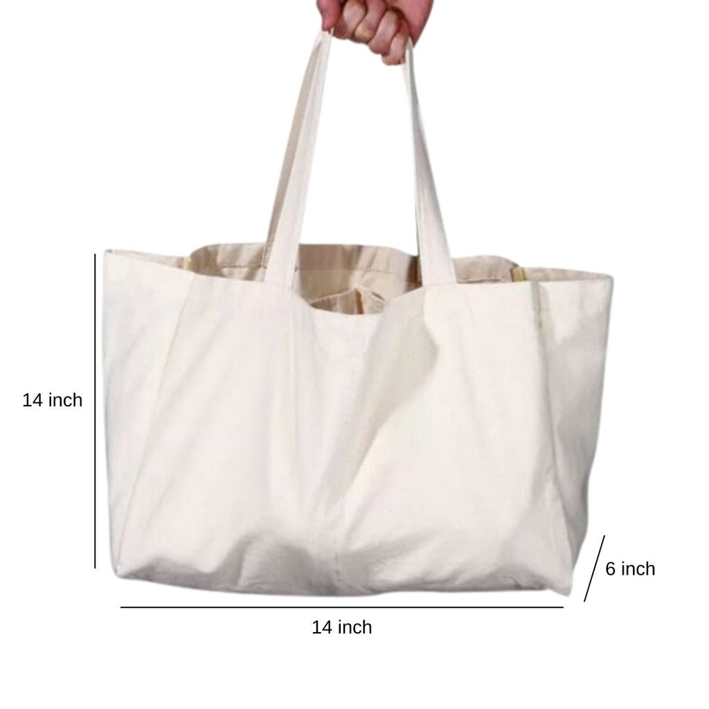 Canvas Grocery Bag | 6 Pocket | 250GSM WCC 5KG|14W x 14H x 6G | Cream