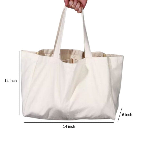 Canvas Grocery Bag | 6 Pocket | 250GSM WCC 5KG|14W x 14H x 6G | Cream