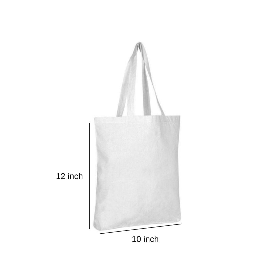 White Cotton Bag without Gusset Rope Handle 200GSM WCC 6KG - 10W x 12H Inch
