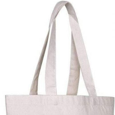 White Cotton Bag with Gusset Rope Handle 150GSM WCC 5KG - 10W x 12H x 4G Inch