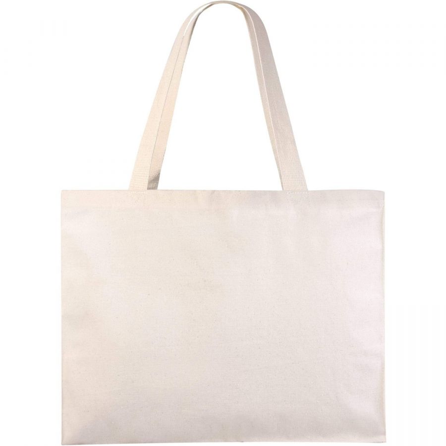 Off White Cotton Bag without Gusset Rope Handle 150GSM WCC 6KG  - 12W X 10H Inch