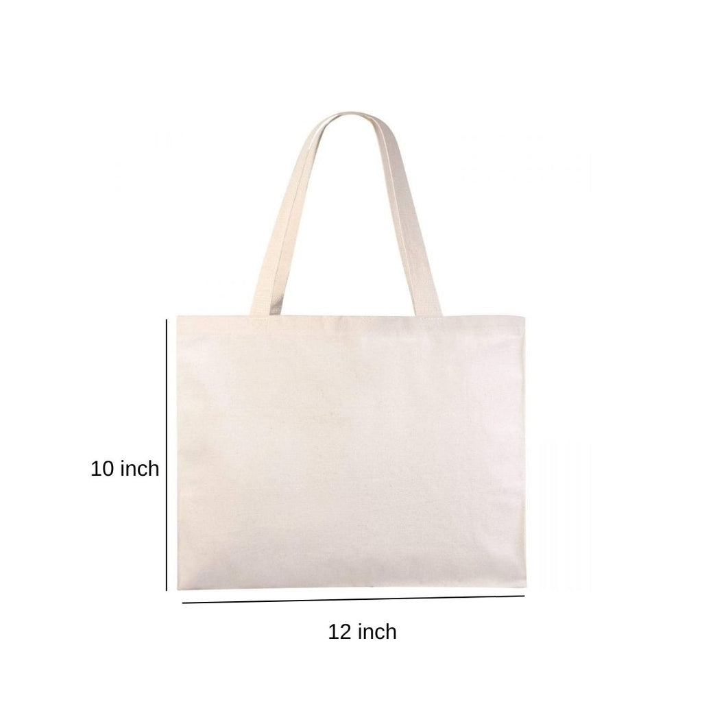 Off White Cotton Bag without Gusset Rope Handle 150GSM WCC 6KG  - 12W X 10H Inch