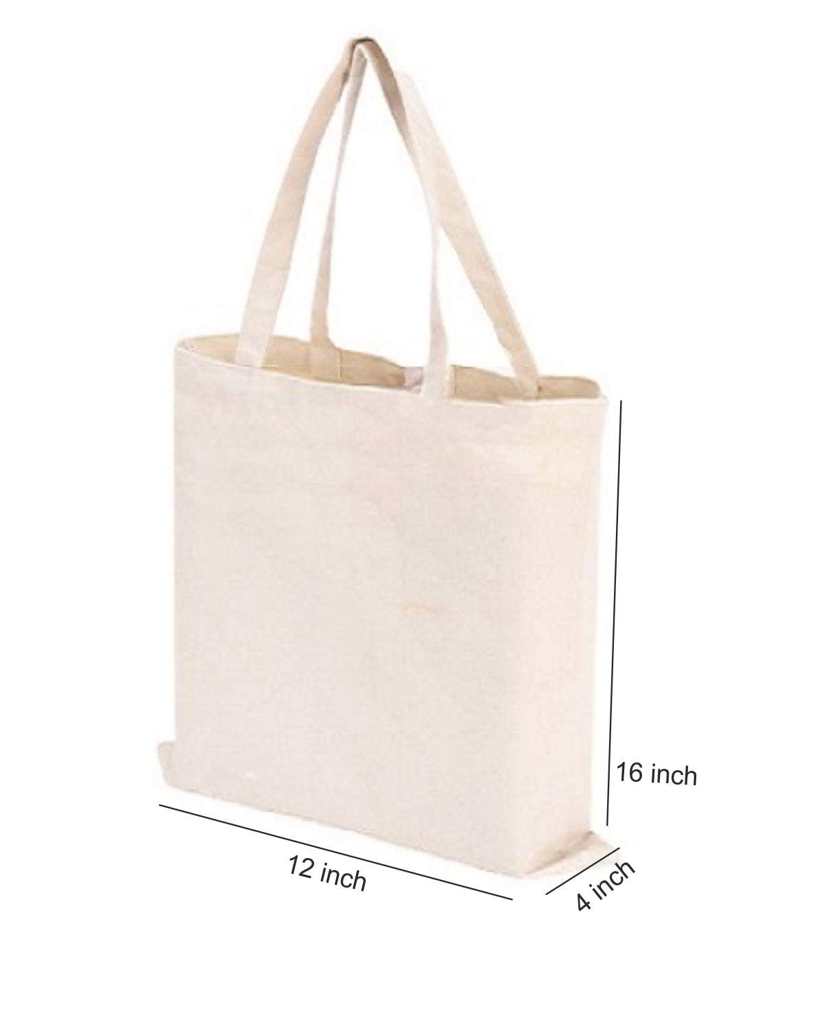 Khadi Bag With Gusset Rope Handle 150GSM WCC 5KG | 12W x 16H x 4G Inch | Natural Color